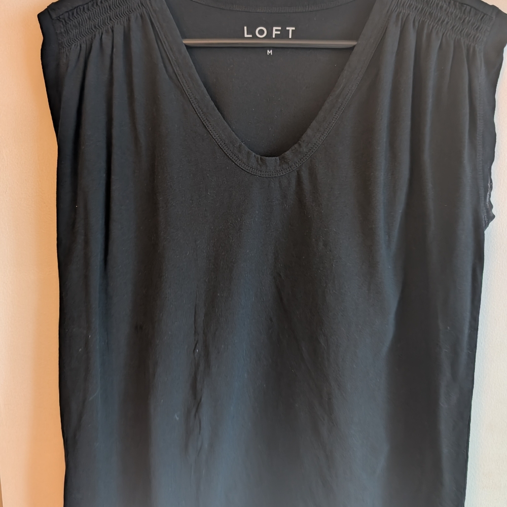 LOFT Elegant Black Sleeveless Blouse